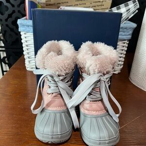 Pink and Gray Nautica Winter Boots